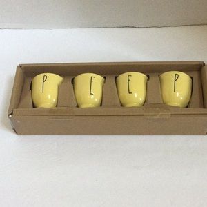 New Rae Dunn set of 4 PEEP yellow egg holders
